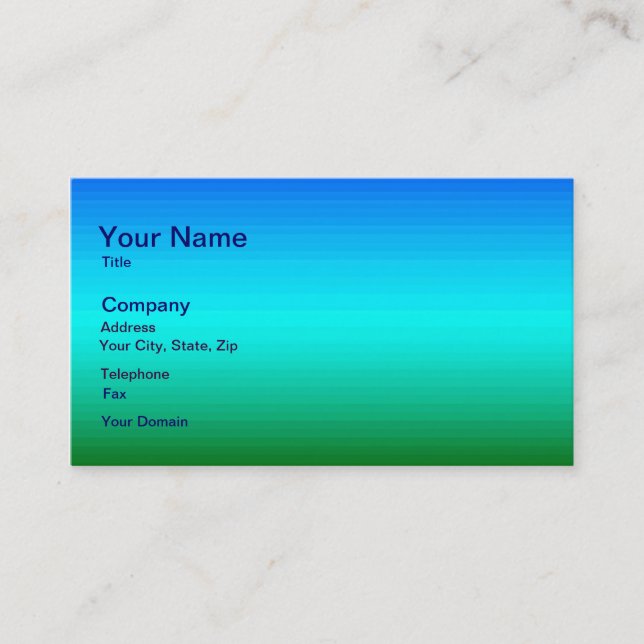 Carte De Visite Dégradé bleu et vert mer et ciel (Devant)