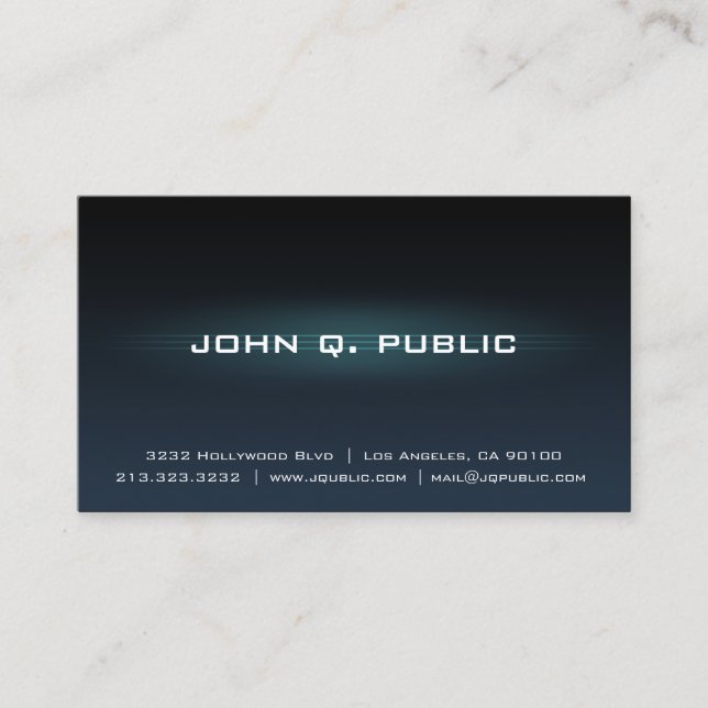 Carte De Visite Dégradé bleu foncé professionnel (Devant)