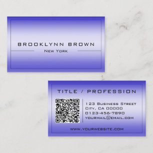 Carte De Visite Dégradé couleur bleu avec code QR élégant