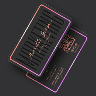 Carte De Visite Dégradé esthétique Cadre rose Marketing