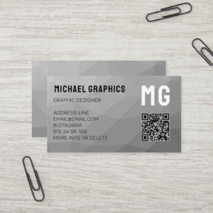 Carte De Visite Dégradé Gris Motif De Maillage Géométrique Élégant