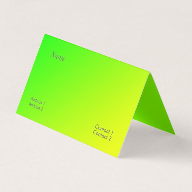 carte de visite dégradé jaune vert (Devant)