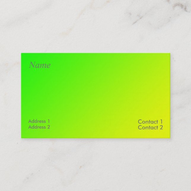 carte de visite dégradé vert jaune (Devant)