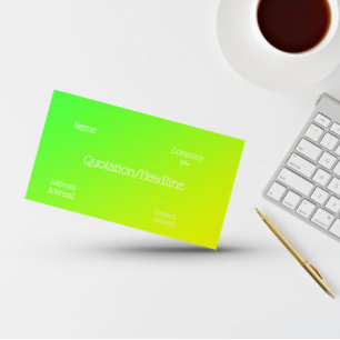 Carte De Visite dégradé vert-jaune fluorescent