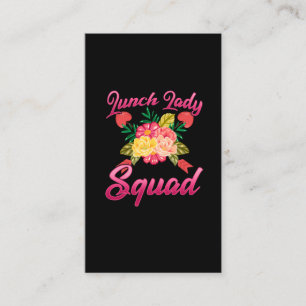 Carte De Visite Déjeuner à l'école Cafétéria Lady Squad Femme