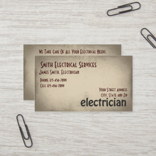 Carte de visite d'électricien