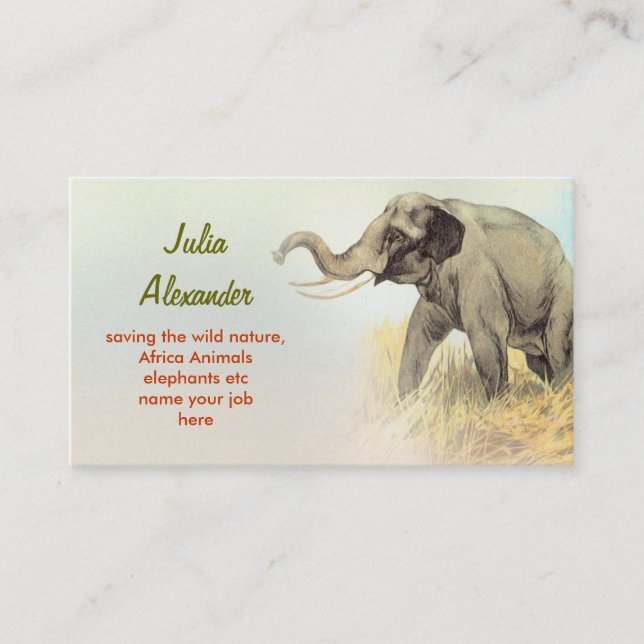 Carte de visite d'éléphant (Devant)