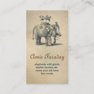 carte de visite d'éléphant