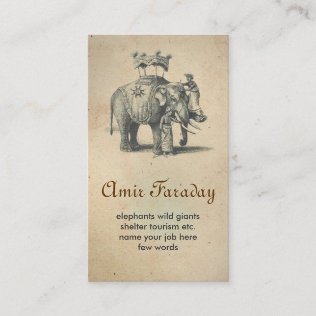 carte de visite d'éléphant (Devant)