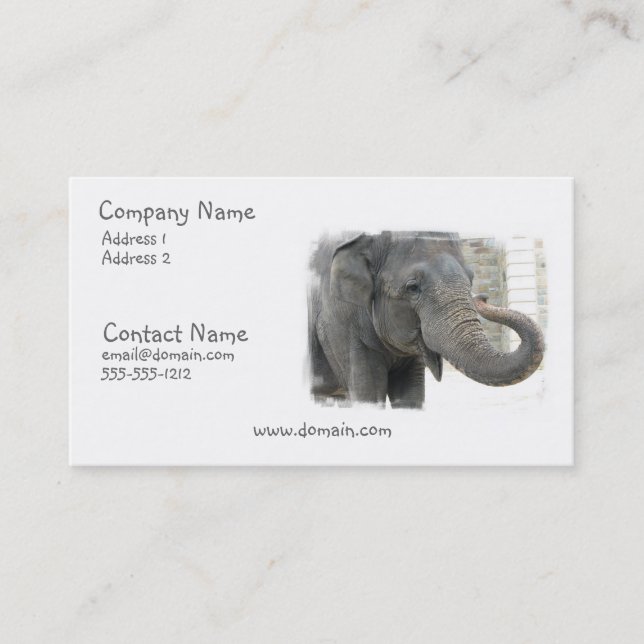 Carte de visite d'éléphant de son de la trompette (Devant)