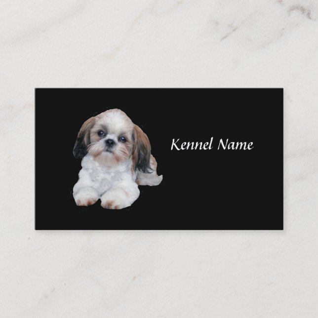 Carte de visite d'éleveur de Shih Tzu (Devant)