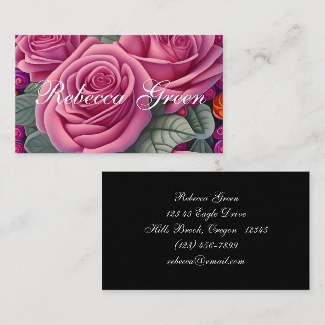 Carte De Visite Délicat Pastel Mariage rose (Devant / Derrière)