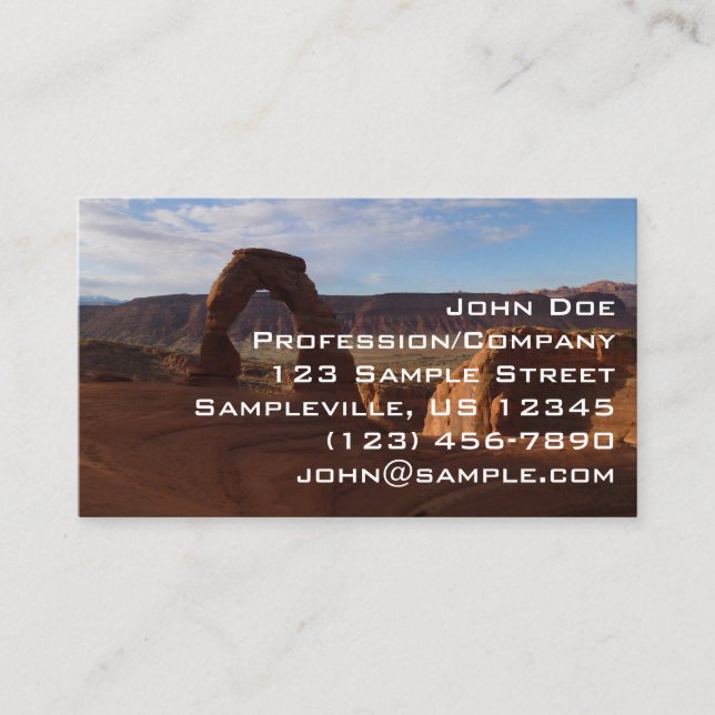 Carte De Visite Delicate Arch II au Parc national des Arches (Devant)