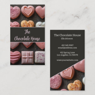 Carte De Visite Délicieux chocolats pâtisserie arrière - plan