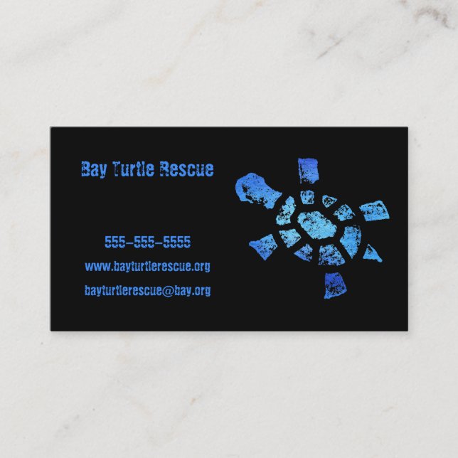Carte De Visite Délivrance de tortue de l'eau bleue (Devant)