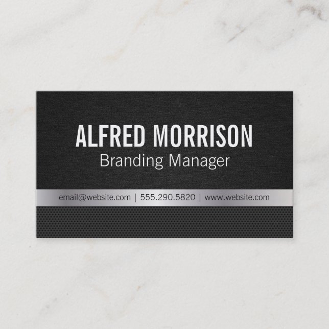 Carte De Visite Deluxe | texture / argent / carbone (Devant)