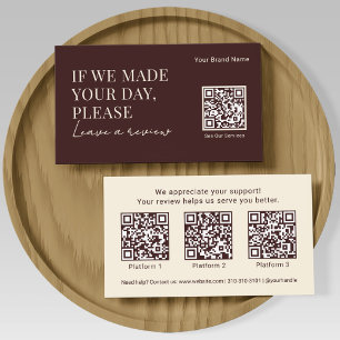 Carte De Visite Demande d'avis d'entreprise élégante avec codes QR