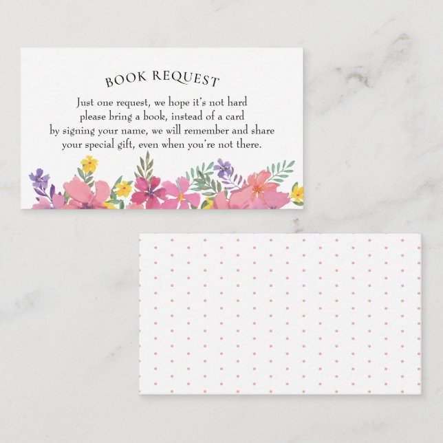 Carte De Visite Demande de Baby shower de fleurs tropicales d'Aloh (Devant / Derrière)