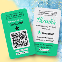 Demande de révision Trustpilot avec code QR numéri