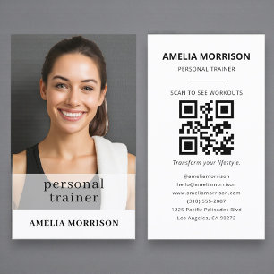 Carte De Visite Demandeur personnel minimaliste - Photo de code QR