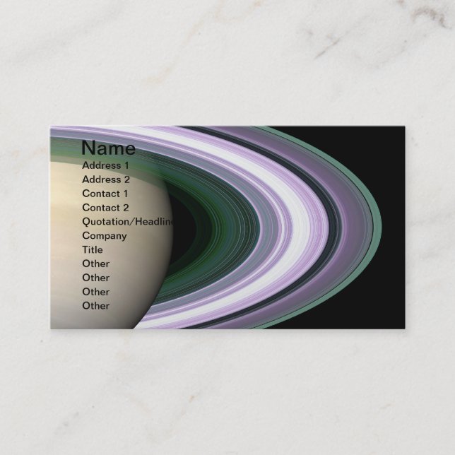 Carte De Visite Démêler les anneaux de Saturne (Devant)