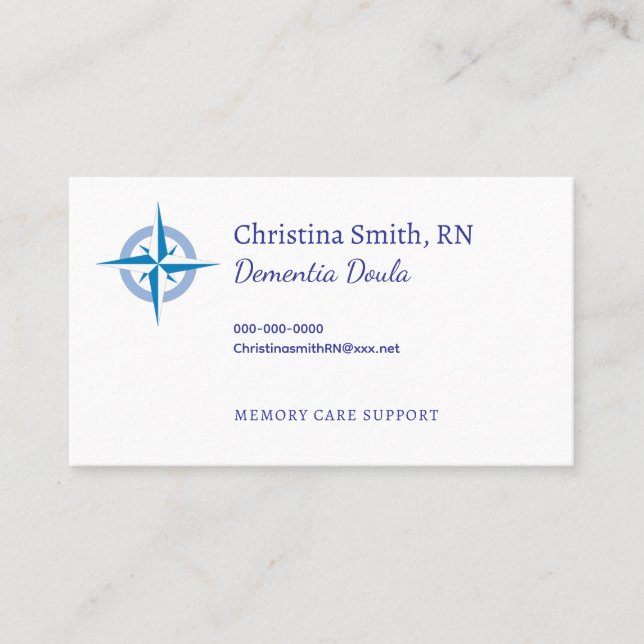 Carte De Visite Dementia Doula Memory Care Helper (Devant)