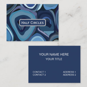 Carte De Visite Demi-Cercles Bleus Géométrique Abstrait