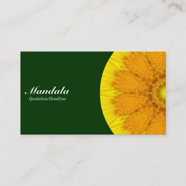 Carte De Visite Demi Mandala 04 - Vert foncé 003300 (Devant)