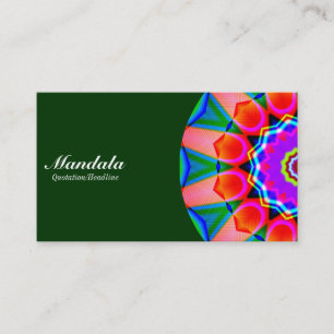 Carte De Visite Demi Mandala 07 - Vert foncé 003300