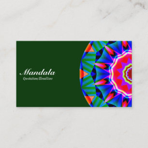 Carte De Visite Demi Mandala 08 - Vert foncé 003300