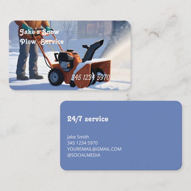 Carte De Visite Déneigement (Devant / Derrière)