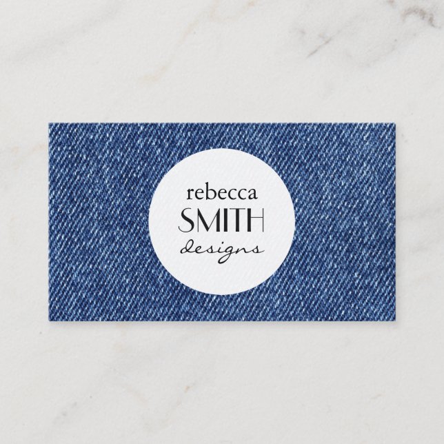 Carte De Visite Denim Fabric, Denim Texture, Blue Denim, Jeans (Devant)
