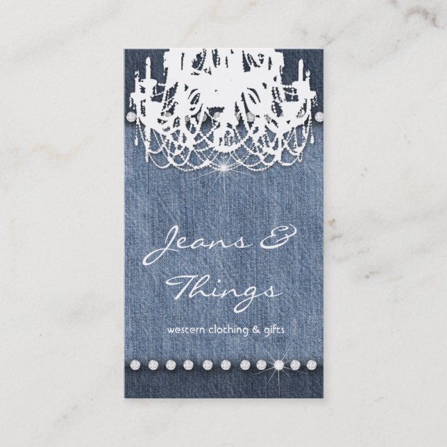 Carte De Visite Denim n Diamonds Chandelier Russe (Devant)