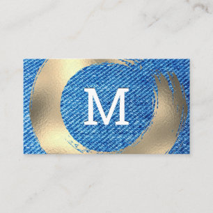 Carte De Visite Denim Texture   Or brossé