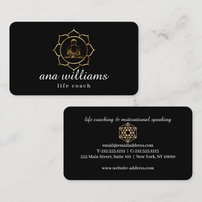 Carte de visite d'enseignant de vie du mandala de  (Devant / Derrière)