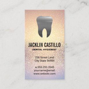 Carte De Visite Dent métallique argenté   dentisterie   Shimmer