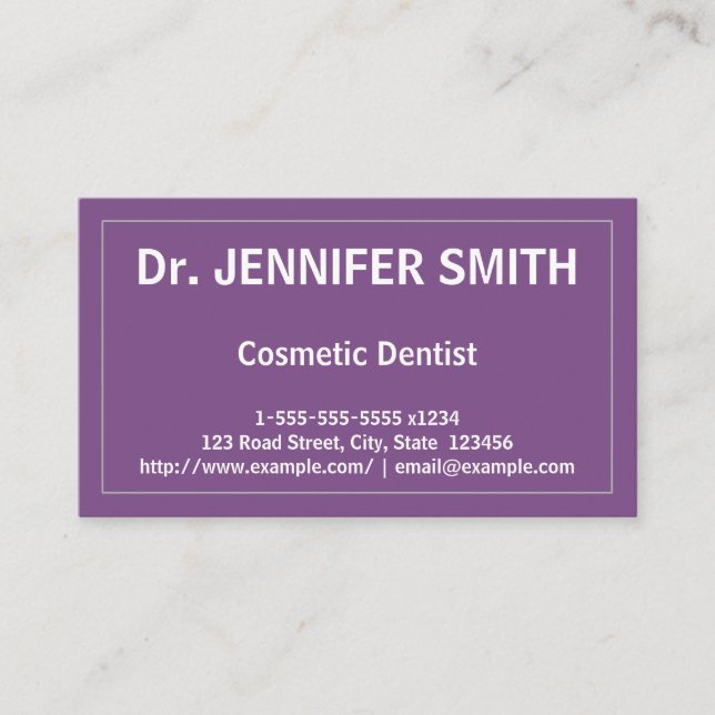 Carte de visite dentaire cosmétique simple (Devant)