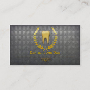 carte de visite dentaire de dentiste d'or