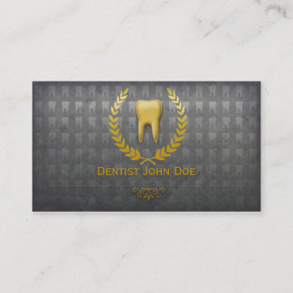 carte de visite dentaire de dentiste d'or