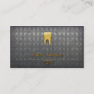 carte de visite dentaire de dentiste d'or