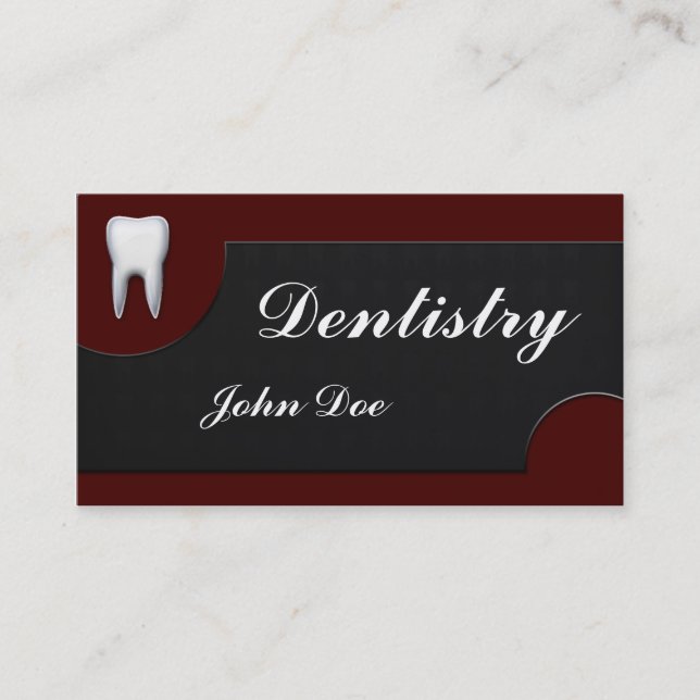 Carte de visite dentaire de dentiste élégant d'art (Devant)