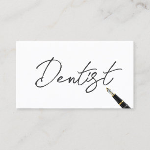 Carte de visite dentaire de script d'écriture manu