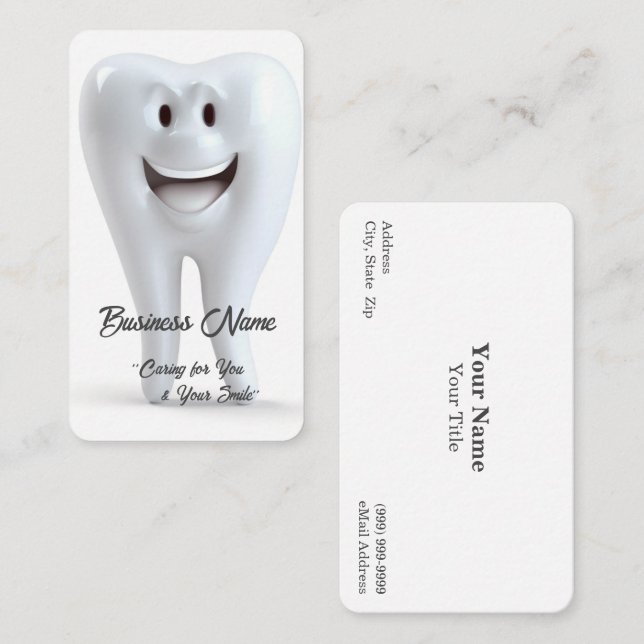 Carte de visite dentaire / dentiste (Devant / Derrière)