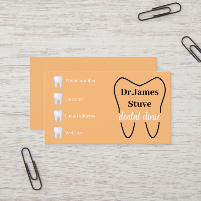 Carte de visite dentaire simple (Devant/Arrière en situation)