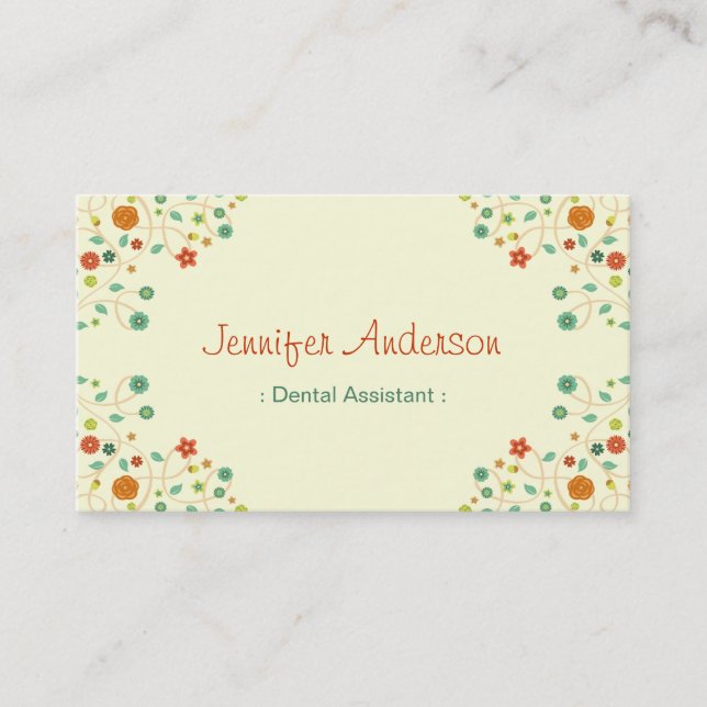 Carte De Visite Dental Assistant - Chic Nature Design (Devant)