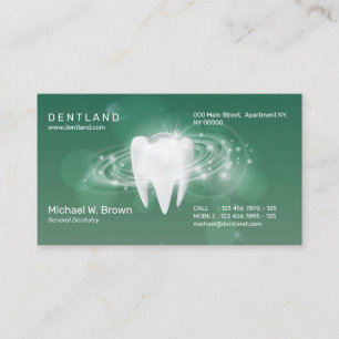 Carte De Visite Dental green Dentiste Rendez-vous des dents 3D