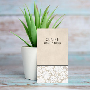 Carte De Visite Dentelle blanche Motif moderne