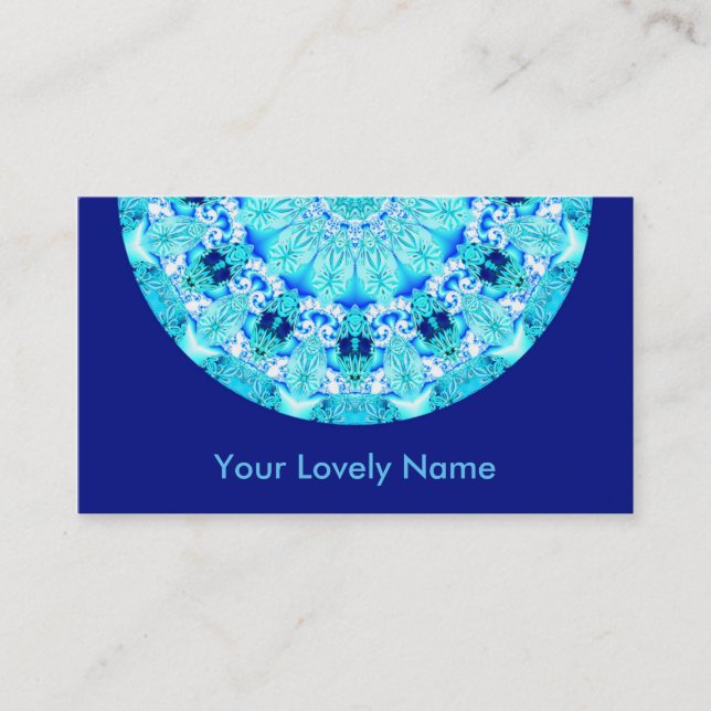 Carte De Visite Dentelle d'Aqua, mandala sensible et abstrait (Devant)