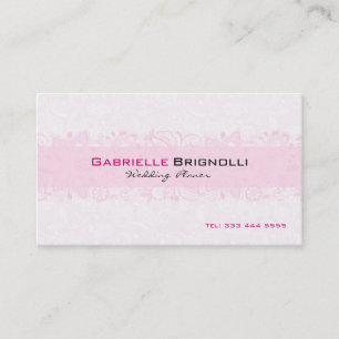 Carte De Visite Dentelle Vintage blanche et rose clair