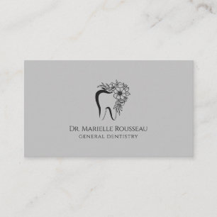 Carte De Visite Dentist Tooth Logo Grey Bureau dentaire
